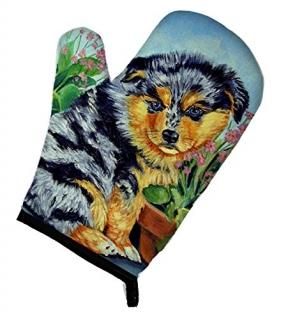 Caroline's Treasures 7045OVMT Australian Shepherd Puppy Oven Mitt Large multicol