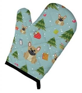 Carolines Treasures BB4670OVMT Christmas French Bulldog Cream Oven Mitt