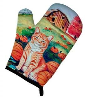 Caroline's Treasures 7123OVMT Tabby Cat in Pumpins Oven Mitt Large multicolor