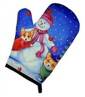 Carolines Treasures 7048OVMT Snowman with Corgi Oven Mitt