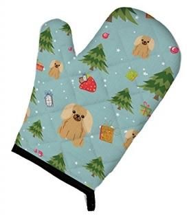 Carolines Treasures BB4764OVMT Christmas Pekingnese Fawn & Sable Oven Mitt