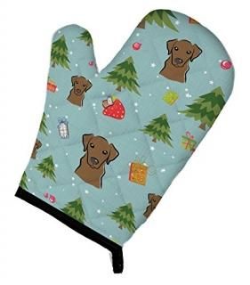 Carolines Treasures BB5023OVMT Christmas Chocolate Labrador Oven Mitt