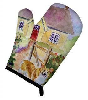 Carolines Treasures 7367OVMT Pembroke Corgi Cottage Visit Oven Mitt