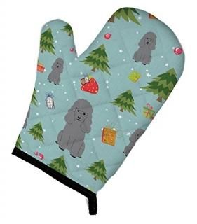 Carolines Treasures BB4728OVMT Christmas Poodle Silver Oven Mitt