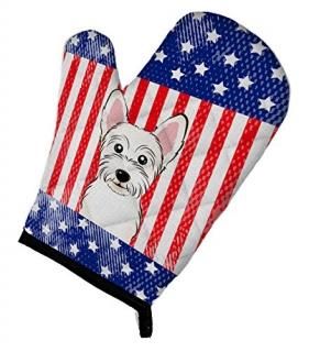 Carolines Treasures BB2156OVMT American Flag & Westie Oven Mitt