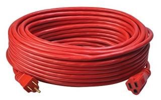 Coleman Cable 02409 14/3 SJTW Vinyl Outdoor Extension Cord Red 100-Foot by Colem