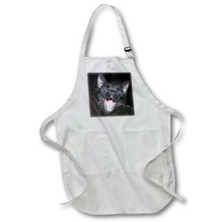 3dRose apr_6026_4 Black Cat Yawning ե󥰥 ץ ݥåդ 22 x 30 ֥å