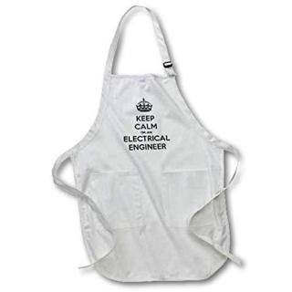 Black-Full - 3dRose Keep calm Im an electrical engineer Full Length Apron 60cm b