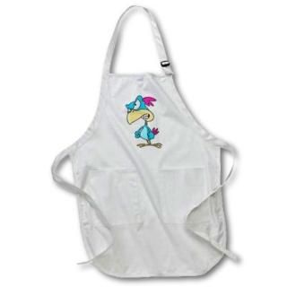 3dRose apr_103891_4 Cute Angry Mean Bird-Full Length Apron with Pockets 22 by 30