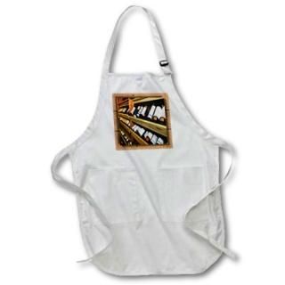 3dRose apr_24219_4 Wine Lover Full Length Apron with Pockets 22 by 30-Inch Black