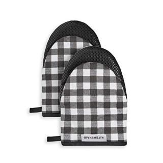 KitchenAid Kitchen Aid Gingham Mini Oven Mitt Set 5.5x8 Onyx Black