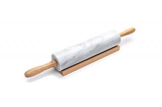 Fox Run Marble Rolling Pin with Wood Base White by Fox Run
