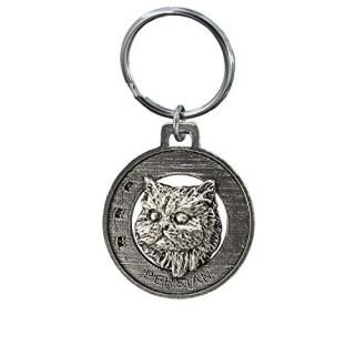 Persian Cat Pewter Key Chain Key Fob Key Ring Gift C006KC Handmade in the USA