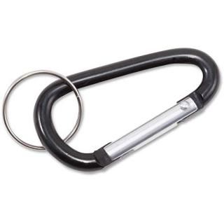 Carabiner Key Chains Split Key Rings Aluminum Black 10/Pack 