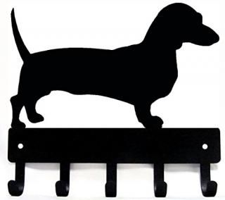 Small 15cm wide - Dachshund Dog Leash Hanger/Key Rack