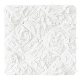 Sweet Jojo Designs White Floral Rose Fabric Memory Memo Photo Bulletin Board - S
