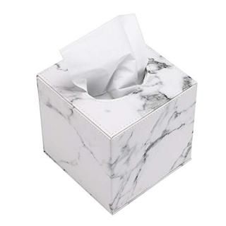 Sumnacon Stylish PU Leather Tissue Box Holder Square Napkin Holder Pumping Paper