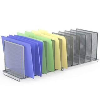 2 Pack - SimpleHouseware 5 Section Upright File Sorter Organizer Silver