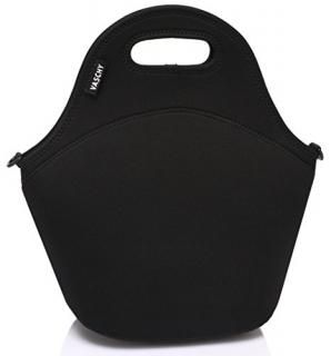 Classic Black - Vaschy Neoprene Insulated Lunch Bag Tote for Men or Women 12.9x 
