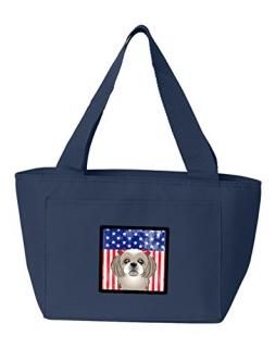 Caroline's Treasures BB2180NA-8808 American Flag and Grey Silver Shih Tzu Insula