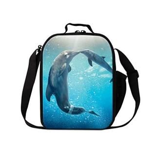 Dispalang Dolphin Lunch Bags for Children Cute Animal Shark Print Small Insulate