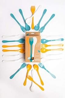 Knork Eco Plant Based 24 Pack Reusable Bamboo Flatware Set MULTI