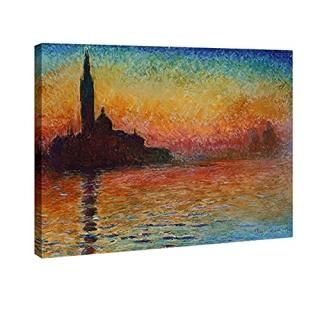 30cm x 41cm  - Wieco Art - Dusk in Venice by Claude Monet Oil Paintings Reproduc