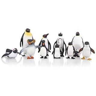 TOYMANY 10PCS Realistic Penguin Figurines Plastic Polar Arctic Animal Figures An