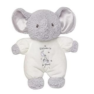 Baby Starters Little Me Plush Elephant Rattle with Welcome to The World Embroide