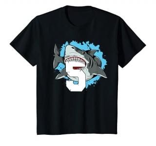 Kids Shark 5th Birthday Boy 5 Five Shark Theme Party T-Shirt