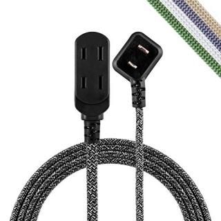 Cordinate Designer 3-Outlet Extension Cord 8 Ft Braided Cable 2-Prong Power Stri