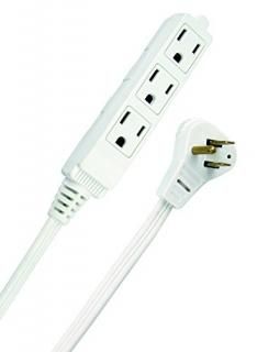 SlimLine 2232 Angled Flat Plug Extension Cord 3 Wire 13 Foot White