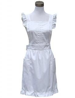 Hyzrz Lovely White Retro Lady's Aprons for Women's Cake Kitchen Fashion Cook Apr