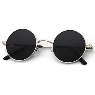 Round Polarized Sunglasses for Men Women Small Retro Metal John Lennon Style 45m
