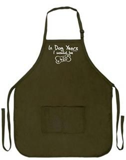 Apron Military Olive Green - Funny 60th Birthday Gift In Dog Years I Would Be 42