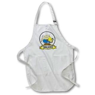 3dRose apr_102964_1 Funny Worlds Greatest BBQ King Men Cartoon Full Length Apron