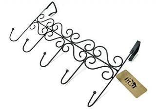 Over the Door Decorative 5 Hook Rack Clothes Coat Hat Belt Hanger Organizer for 