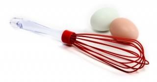 Norpro New Silicone Whisk Batter Stirrer Mixer In Red 11.5 Long Acrylic Handle