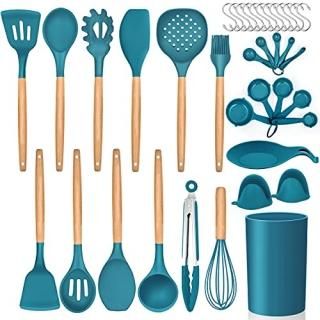 LIANYU 38 Pcs Kitchen Cooking Utensils Set with Holder Heat Resistant Silicone K