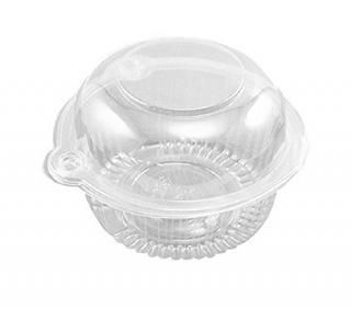 Hewnda 100 pieces Plastic Single Individual Cupcake Muffin Dome Holders Cases Bo