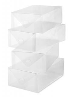 Whitmor Women's Shoe Storage Box Set of 4 Clear
