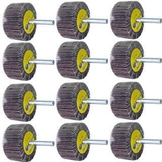 M-jump 12 Pcs 2X 1 X1/4 Flap Wheels Set 3 pcs Of Each 40 60 80 and 120 Grits 