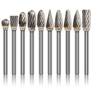 K Kwokker Tungsten Carbide Burr Set 1/8 Shank Diamond Files HRA85 Rotary Tool Ac