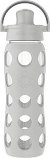 Lifefactory 22-Ounce Active Flip Cap Glass Water Bottle 22oz Cool Grey