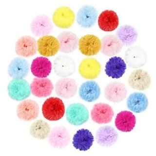 Faux Fur Hair Scrunchies Jerbro 32PCS Fur Hair Ties Fuzzy Fur Hair Band Rope Wri