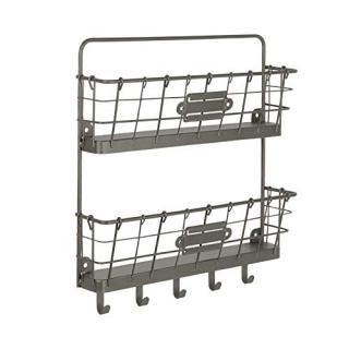 Spectrum Diversified Vintage 2-Tier Organizer & Key Rack Farmhouse Entryway Mail