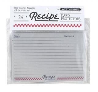 Weatherbee Clear Recipe Card Protectors 4 by 6-Inches Set of 24 by HIC Harold Im