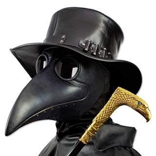 Black - PartyCostume Plague Doctor Bird Mask Long Nose Beak Cosplay Steampunk Ha
