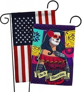 Breeze Decor La Calavera Catrina Garden Flag Pack Fall Day of Dead Dia De Los Mu