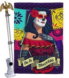 Breeze Decor La Calavera Catrina House Flag Eagle Set Fall Day of Dead Dia De Lo